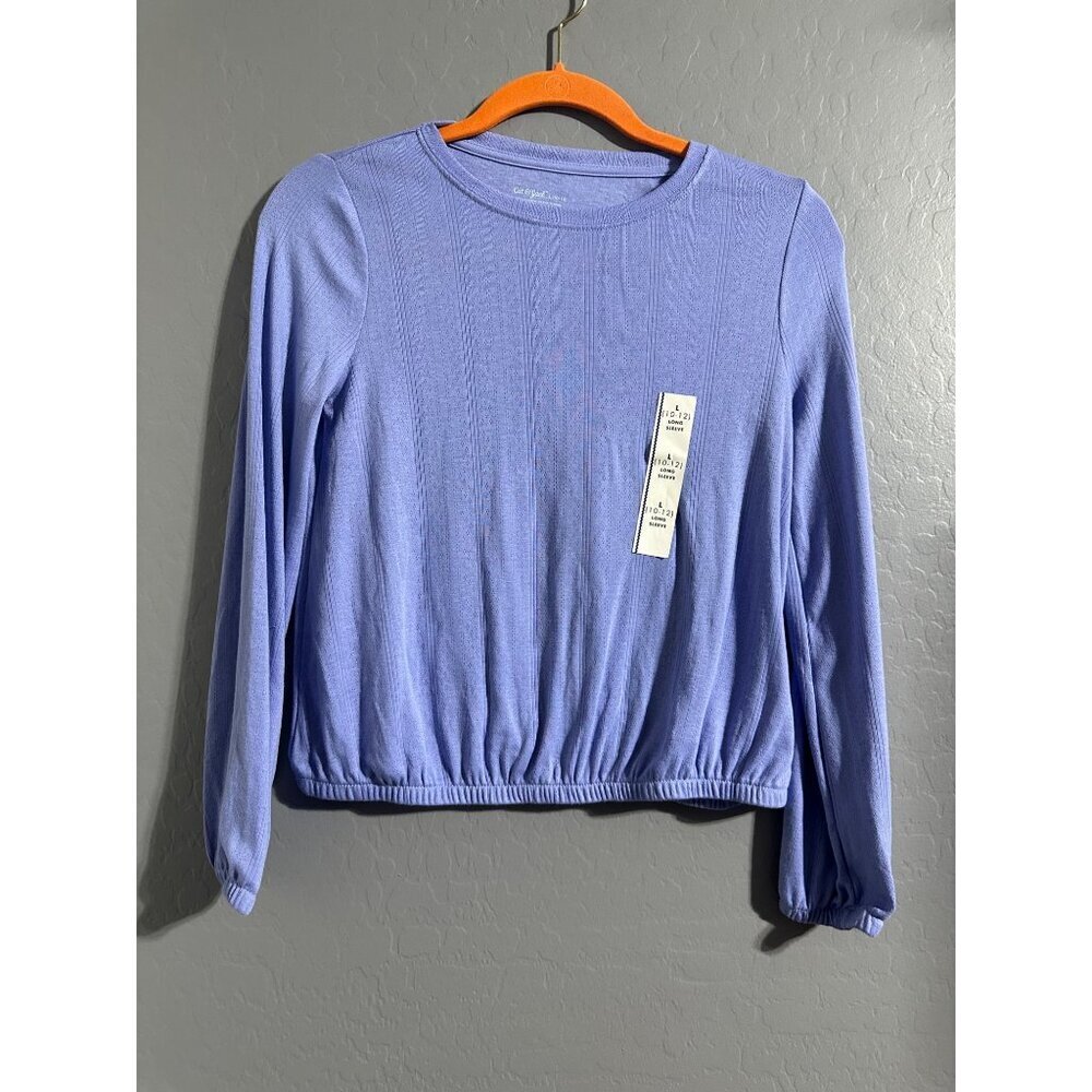 Cat & Jack Girl's Long Sleeve Textured Top Size L 10/12 NWT